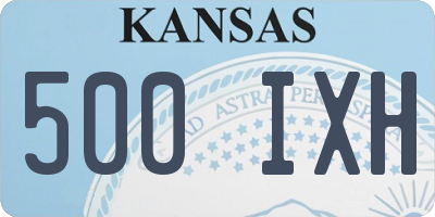 KS license plate 500IXH