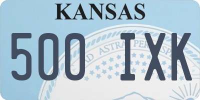 KS license plate 500IXK
