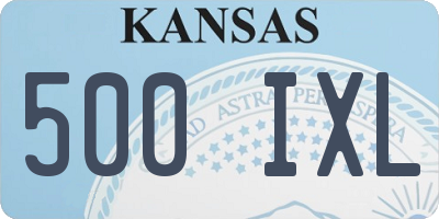 KS license plate 500IXL
