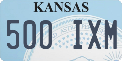 KS license plate 500IXM