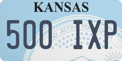 KS license plate 500IXP