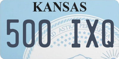 KS license plate 500IXQ
