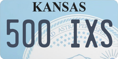 KS license plate 500IXS