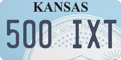KS license plate 500IXT