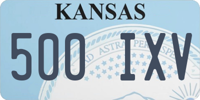 KS license plate 500IXV