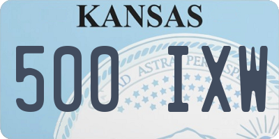 KS license plate 500IXW