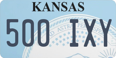 KS license plate 500IXY