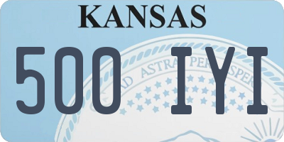 KS license plate 500IYI
