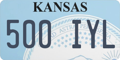 KS license plate 500IYL