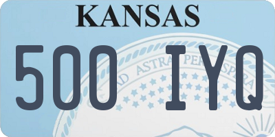 KS license plate 500IYQ