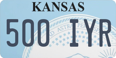KS license plate 500IYR