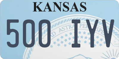 KS license plate 500IYV