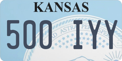 KS license plate 500IYY