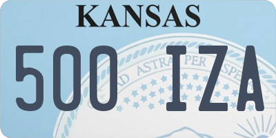 KS license plate 500IZA