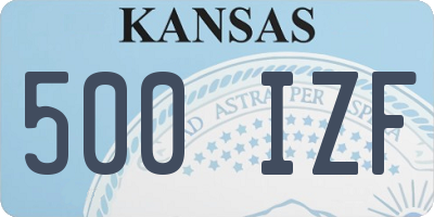KS license plate 500IZF
