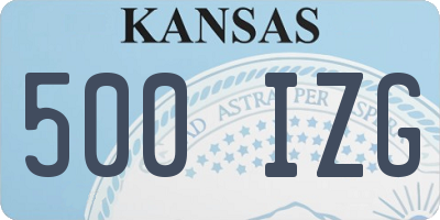 KS license plate 500IZG