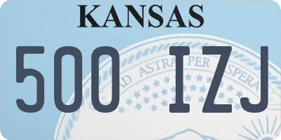 KS license plate 500IZJ