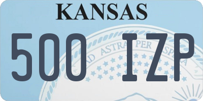 KS license plate 500IZP