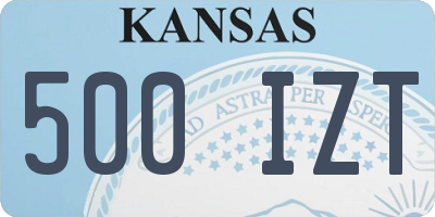 KS license plate 500IZT