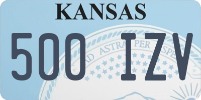 KS license plate 500IZV