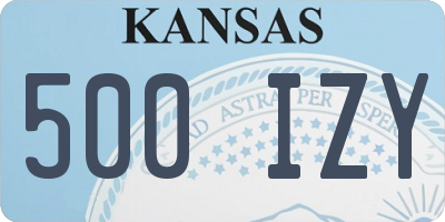 KS license plate 500IZY