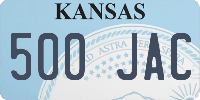 KS license plate 500JAC
