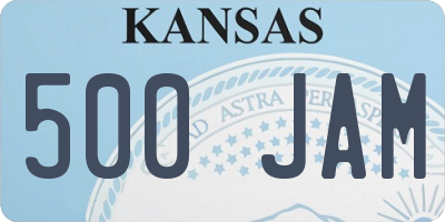 KS license plate 500JAM