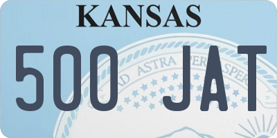 KS license plate 500JAT
