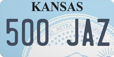 KS license plate 500JAZ