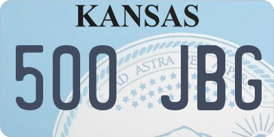 KS license plate 500JBG