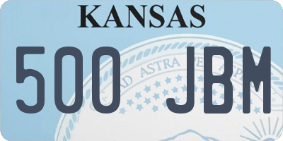 KS license plate 500JBM