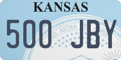 KS license plate 500JBY