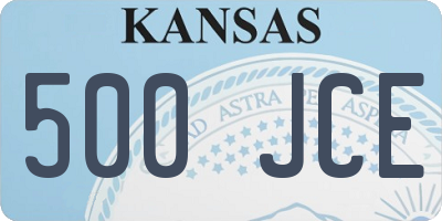 KS license plate 500JCE