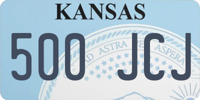 KS license plate 500JCJ