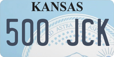 KS license plate 500JCK