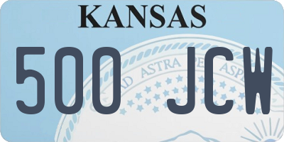 KS license plate 500JCW