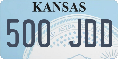 KS license plate 500JDD