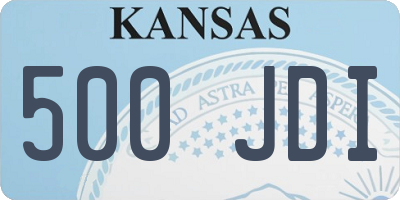 KS license plate 500JDI