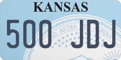 KS license plate 500JDJ