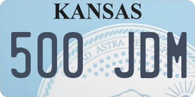 KS license plate 500JDM