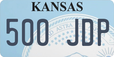 KS license plate 500JDP