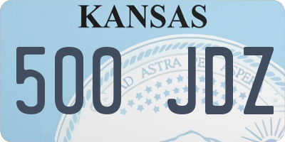 KS license plate 500JDZ