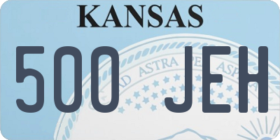 KS license plate 500JEH