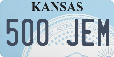 KS license plate 500JEM