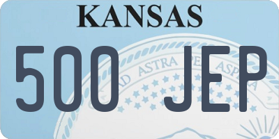 KS license plate 500JEP