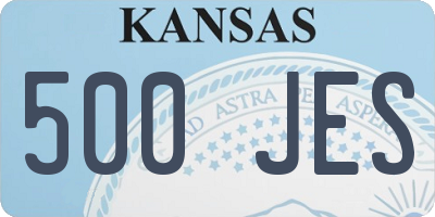 KS license plate 500JES