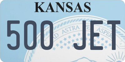 KS license plate 500JET