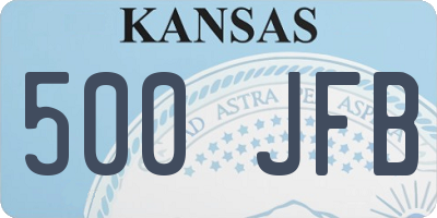KS license plate 500JFB