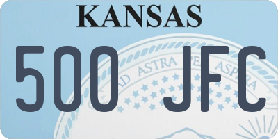 KS license plate 500JFC