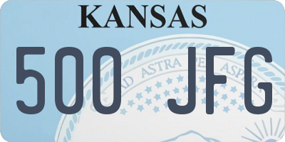 KS license plate 500JFG